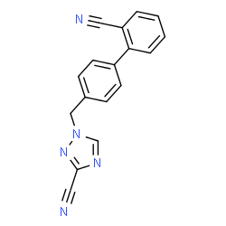 ChemSpider 2D Image | 1-[(2'-Cyano-4-biphenylyl)methyl]-1H-1,2,4-triazole-3-carbonitrile | C17H11N5