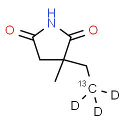 ChemSpider 2D Image | 3-[(2-~13~C,2,2,2-~2~H_3_)Ethyl]-3-methyl-2,5-pyrrolidinedione | C613CH8D3NO2