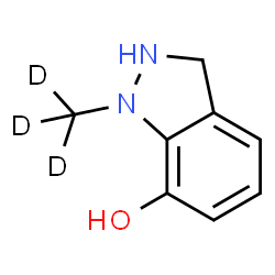 ChemSpider 2D Image | 1-(~2~H_3_)Methyl-2,3-dihydro-1H-indazol-7-ol | C8H7D3N2O
