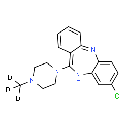 ChemSpider 2D Image | 8-Chloro-11-[4-(~2~H_3_)methyl-1-piperazinyl]-10H-dibenzo[b,e][1,4]diazepine | C18H16D3ClN4