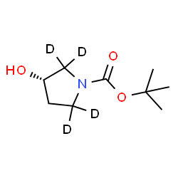 ChemSpider 2D Image | 2-Methyl-2-propanyl (3S)-3-hydroxy-1-(2,2,5,5-~2~H_4_)pyrrolidinecarboxylate | C9H13D4NO3