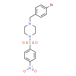 ChemSpider 2D Image | 1-(4-Bromobenzyl)-4-[(4-nitrophenyl)sulfonyl]piperazine | C17H18BrN3O4S