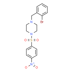 ChemSpider 2D Image | 1-(2-Bromobenzyl)-4-[(4-nitrophenyl)sulfonyl]piperazine | C17H18BrN3O4S