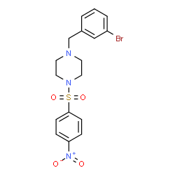 ChemSpider 2D Image | 1-(3-Bromobenzyl)-4-[(4-nitrophenyl)sulfonyl]piperazine | C17H18BrN3O4S