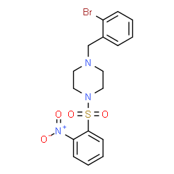 ChemSpider 2D Image | 1-(2-Bromobenzyl)-4-[(2-nitrophenyl)sulfonyl]piperazine | C17H18BrN3O4S