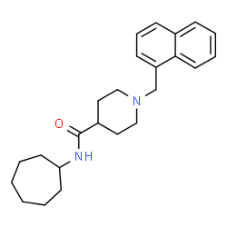 ChemSpider 2D Image | N-Cycloheptyl-1-(1-naphthylmethyl)-4-piperidinecarboxamide | C24H32N2O