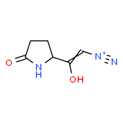 ChemSpider 2D Image | 2-Hydroxy-2-(5-oxo-2-pyrrolidinyl)ethenediazonium | C6H8N3O2