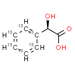 ChemSpider 2D Image | (2R)-Hydroxy[(~13~C_6_)phenyl]acetic acid | C213C6H8O3
