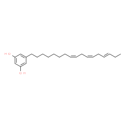 ChemSpider 2D Image | 5-[(8Z,11Z,14E)-8,11,14-Heptadecatrien-1-yl]-1,3-benzenediol | C23H34O2