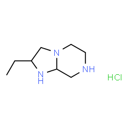 ChemSpider 2D Image | 2-Ethyloctahydroimidazo[1,2-a]pyrazine hydrochloride (1:1) | C8H18ClN3