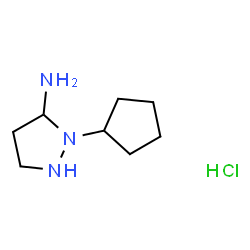ChemSpider 2D Image | 2-Cyclopentyl-3-pyrazolidinamine hydrochloride (1:1) | C8H18ClN3