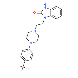 ChemSpider 2D Image | 1-(2-{4-[4-(Trifluoromethyl)phenyl]-1-piperazinyl}ethyl)-1,3-dihydro-2H-benzimidazol-2-one | C20H21F3N4O