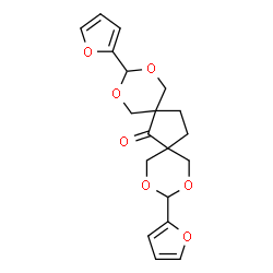 ChemSpider 2D Image | 3,11-Di(2-furyl)-2,4,10,12-tetraoxadispiro[5.1.5.2]pentadecan-7-one | C19H20O7