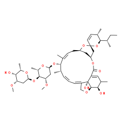 ChemSpider 2D Image | (2S,4'S,5S,6R,8'R,10'Z,12'S,13'S,14'Z,20'R,21'R,24'R)-6-[(2S)-2-Butanyl]-21',24'-dihydroxy-5,11',13',22'-tetramethyl-2'-oxo-5,6-dihydrospiro[pyran-2,6'-[3,7,19]trioxatetracyclo[15.6.1.1~4,8~.0~20,24~]
pentacosa[1(23),10,14,16]tetraen]-12'-yl 2,6-dideoxy-4-O-(2,6-dideoxy-3-O-methyl-alpha-L-lyxo-hexopyranosyl)-3-O-methyl-alpha-L-arabino-hexopyranoside | C48H72O14