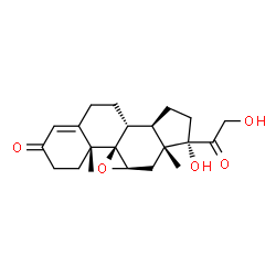 ChemSpider 2D Image | (8alpha,10alpha,11alpha,13alpha,14beta,17alpha)-17,21-Dihydroxy-9,11-epoxypregn-4-ene-3,20-dione | C21H28O5