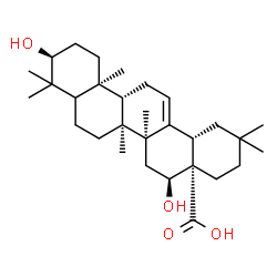 ChemSpider 2D Image | (3beta,5xi,8alpha,9beta,10alpha,16beta,17alpha)-3,16-Dihydroxyolean-12-en-28-oic acid | C30H48O4