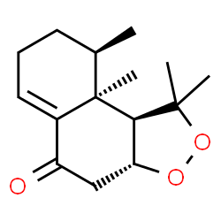 ChemSpider 2D Image | (3aR,9R,9aS,9bR)-1,1,9,9a-Tetramethyl-1,3a,4,7,8,9,9a,9b-octahydro-5H-naphtho[2,1-c][1,2]dioxol-5-one | C15H22O3