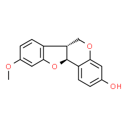 ChemSpider 2D Image | (6aR,11aS)-9-Methoxy-6a,11a-dihydro-6H-[1]benzofuro[3,2-c]chromen-3-ol | C16H14O4