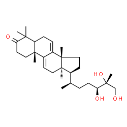 ChemSpider 2D Image | (5xi,10alpha,17alpha,24S,25R)-24,25,26-Trihydroxylanosta-7,9(11)-dien-3-one | C30H48O4