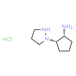 ChemSpider 2D Image | (1R,2S)-2-(1-Pyrazolidinyl)cyclopentanamine hydrochloride (1:1) | C8H18ClN3