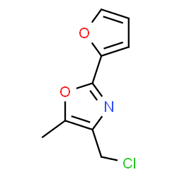ChemSpider 2D Image | 4-(Chloromethyl)-2-furan-2-yl-5-methyloxazole | C9H8ClNO2