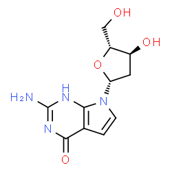 ChemSpider 2D Image | 7-Deaza-2'-deoxyguanosine | C11H14N4O4