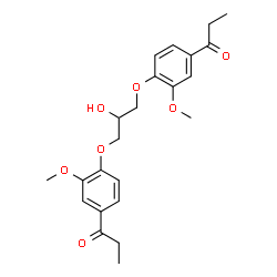 ChemSpider 2D Image | 1,1'-{(2-Hydroxypropane-1,3-diyl)bis[oxy(3-methoxy-4,1-phenylene)]}dipropan-1-one | C23H28O7