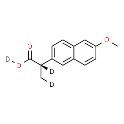 ChemSpider 2D Image | (2S)-2-(6-Methoxy-2-naphthyl)(2,3-~2~H_2_)propan(~2~H)oic acid | C14H11D3O3