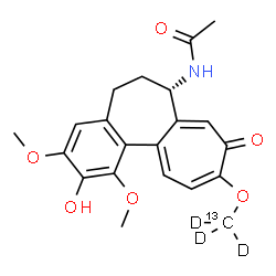 ChemSpider 2D Image | N-{(7S)-2-Hydroxy-1,3-dimethoxy-10-[(~13~C,~2~H_3_)methyloxy]-9-oxo-5,6,7,9-tetrahydrobenzo[a]heptalen-7-yl}acetamide | C2013CH20D3NO6