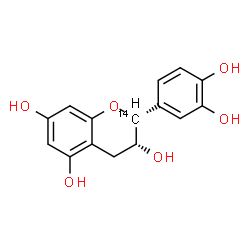 ChemSpider 2D Image | (2R,3R)-2-(3,4-Dihydroxyphenyl)-3,5,7-(2-~14~C)chromanetriol | C1414CH14O6
