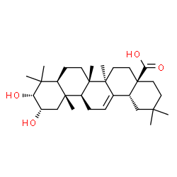 ChemSpider 2D Image | (2beta,3beta,5beta,8alpha,9beta,10alpha,14beta,17alpha,18alpha)-2,3-Dihydroxyolean-12-en-28-oic acid | C30H48O4