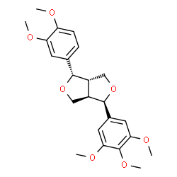 ChemSpider 2D Image | (1S,3aR,4R,6aS)-1-(3,4-Dimethoxyphenyl)-4-(3,4,5-trimethoxyphenyl)tetrahydro-1H,3H-furo[3,4-c]furan | C23H28O7