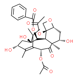 ChemSpider 2D Image | (3beta,5beta,7beta,10beta,13beta)-4,10-Diacetoxy-1,7,13-trihydroxy-9-oxo-5,20-epoxytax-11-en-2-yl benzoate | C31H38O11