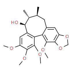 ChemSpider 2D Image | (5S,6R,7S)-1,2,3,13-Tetramethoxy-6,7-dimethyl-5,6,7,8-tetrahydrobenzo[3',4']cycloocta[1',2':4,5]benzo[1,2-d][1,3]dioxol-5-ol | C23H28O7