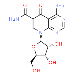 ChemSpider 2D Image | 4-Amino-5-oxo-8-(alpha-D-ribofuranosyl)-5,8-dihydropyrido[2,3-d]pyrimidine-6-carboxamide | C13H15N5O6