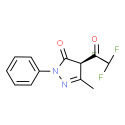 ChemSpider 2D Image | (4R)-5-Methyl-2-phenyl-4-(trifluoroacetyl)-2,4-dihydro-3H-pyrazol-3-one | C12H9F3N2O2