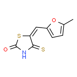 ChemSpider 2D Image | (5E)-5-[(5-Methyl-2-furyl)methylene]-4-thioxo-1,3-thiazolidin-2-one | C9H7NO2S2