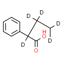 ChemSpider 2D Image | 2-Phenyl(2,3,3,4,4-~2~H_5_)butanoic acid | C10H7D5O2