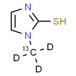 ChemSpider 2D Image | 1-(~13~C,~2~H_3_)Methyl-1H-imidazole-2-thiol | C313CH3D3N2S