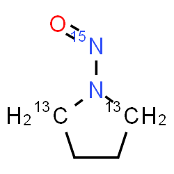 ChemSpider 2D Image | 1-(~15~N)Nitroso(2,5-~13~C_2_)pyrrolidine | C213C2H8N15NO