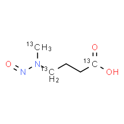 ChemSpider 2D Image | 4-[(~13~C)Methyl(nitroso)amino](1,4-~13~C_2_)butanoic acid | C213C3H10N2O3
