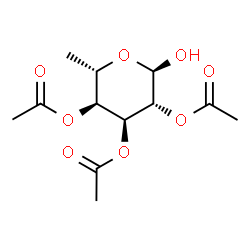 ChemSpider 2D Image | 2,3,4-Tri-O-acetyl-6-deoxy-alpha-L-altropyranose | C12H18O8