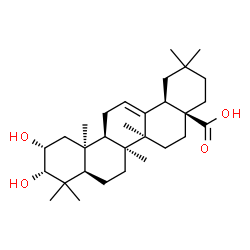 ChemSpider 2D Image | (2alpha,3alpha,8alpha,10alpha,18alpha)-2,3-Dihydroxyolean-12-en-28-oic acid | C30H48O4