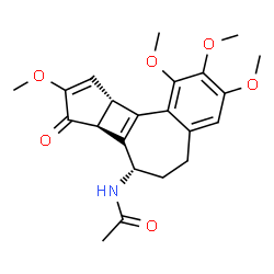 ChemSpider 2D Image | N-[(7S,7bS,10aS)-1,2,3,9-Tetramethoxy-8-oxo-5,6,7,7b,8,10a-hexahydrobenzo[a]cyclopenta[3,4]cyclobuta[1,2-c][7]annulen-7-yl]acetamide | C22H25NO6