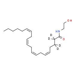 ChemSpider 2D Image | (5Z,8Z,11Z,14Z)-N-(2-Hydroxyethyl)(2,2,3,3-~2~H_4_)-5,8,11,14-icosatetraenamide | C22H33D4NO2