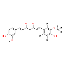 ChemSpider 2D Image | (1E,6E)-1-(4-Hydroxy-3-methoxyphenyl)-7-{4-hydroxy-3-[(~2~H_3_)methyloxy](~2~H_3_)phenyl}-1,6-heptadiene-3,5-dione | C21H14D6O6