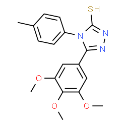 ChemSpider 2D Image | 4-(4-Methylphenyl)-5-(3,4,5-trimethoxyphenyl)-2,4-dihydro-3H-1,2,4-triazole-3-thione | C18H19N3O3S