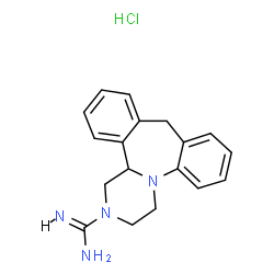 ChemSpider 2D Image | 3,4,10,14b-Tetrahydrodibenzo[c,f]pyrazino[1,2-a]azepine-2(1H)-carboximidamide hydrochloride (1:1) | C18H21ClN4