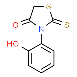 ChemSpider 2D Image | 3-(2-Hydroxyphenyl)-2-thioxo-1,3-thiazolidin-4-one | C9H7NO2S2