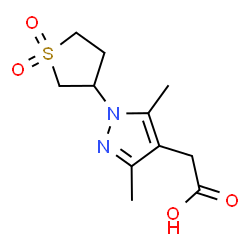 ChemSpider 2D Image | [1-(1,1-dioxidotetrahydrothien-3-yl)-3,5-dimethyl-1H-pyrazol-4-yl]acetic acid | C11H16N2O4S